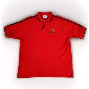 Vintage Tampa Bay Buccaneers Mens Red Polo Size 2XL NFL Y2K Vtg Embroidered Logo